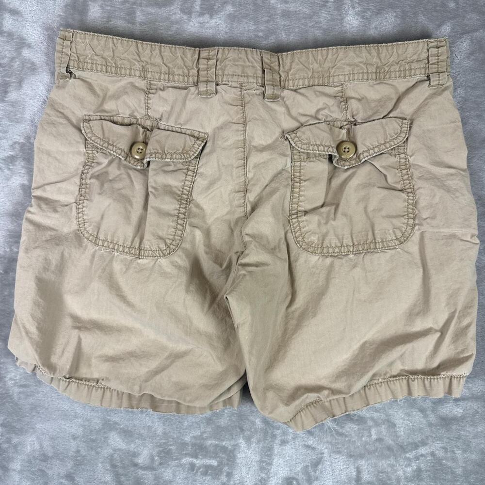 Polo Jeans Co. vintage Women's Tan Cotton Cargo Shorts Distressed size 4 b15 - Picture 2 of 8